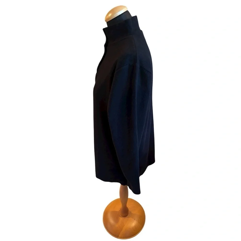 Summit Hill Sweater Pullover Turtleneck Button Up Black Cotton Size S Unisex